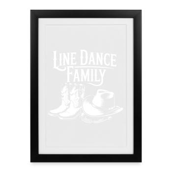 Danses en ligne Baskets Familiales Western - Affiche encadrée (27 × 37 cm) - noir - Devant