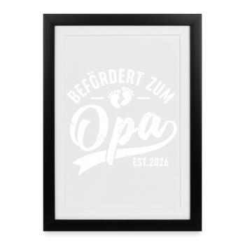 Promu grand-père estimé en 2026 Grand-père fier en 2026 - Affiche encadrée (27 × 37 cm) - noir - Devant