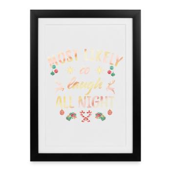 Le plus susceptible de rire toute la nuit - Affiche encadrée (27 × 37 cm) - noir - Devant