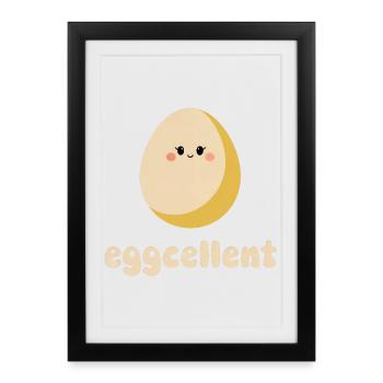 Eggcellent – Petit-déjeuner sucré œuf - Affiche encadrée (27 × 37 cm) - noir - Devant