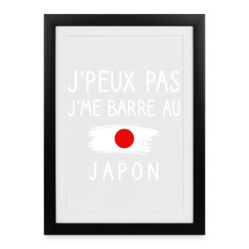 J’peux Pas J’me Barre au Japon Humour Voyage - Affiche encadrée (27 × 37 cm) - noir - Devant