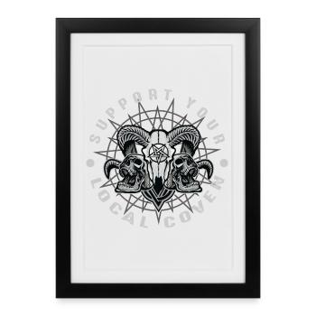 Coven Soutenez votre coven local - Affiche encadrée (27 × 37 cm) - noir - Devant