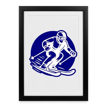 Ski Sport Logo - Framed poster (27 × 37 cm) - black - Front