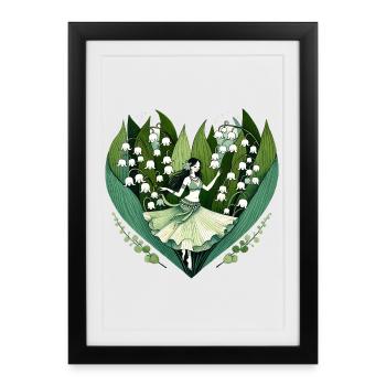 Lily Vale Dancer in Heart Bloom - Framed poster (27 × 37 cm) - black - Front