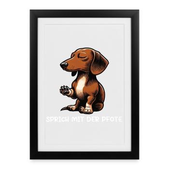 Parle au patron teckel teckel propriétaire teckel - Affiche encadrée (27 × 37 cm) - noir - Devant