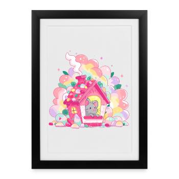 Sugar House with Mouse - Framed poster (27 × 37 cm) - black - Front