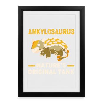 Ankylosaure - Affiche encadrée (27 × 37 cm) - noir - Devant