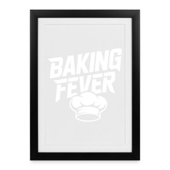 Logo Backfieber avec le chapeau de chef - Affiche encadrée (27 × 37 cm) - noir - Devant