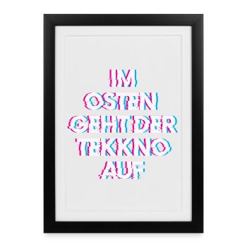 Hardtekk Tekk - Affiche encadrée (27 × 37 cm) - noir - Devant
