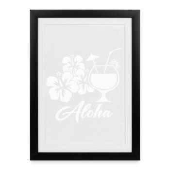 Aloha Hibiscus Cocktail - Framed poster (27 × 37 cm) - black - Front