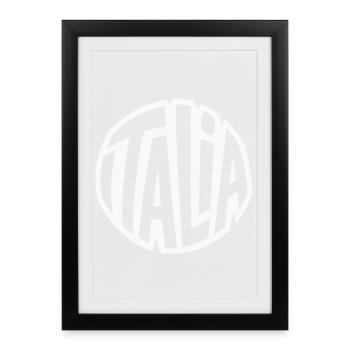 Italia Circle Logo - Affiche encadrée (27 × 37 cm) - noir - Devant