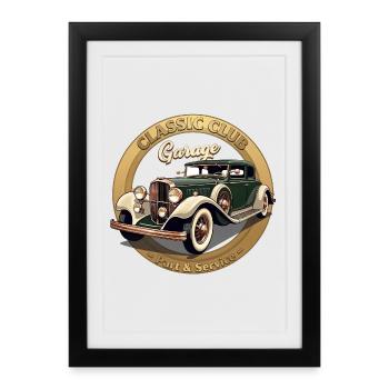 Classic Car Club Emblem - Framed poster (27 × 37 cm) - black - Front
