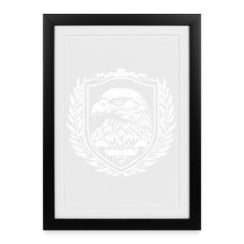 Eagle Shield Laurel - Framed poster (27 × 37 cm) - black - Front