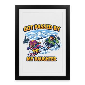 Le ski a été dépassé par le voyage familial de ma fille - Affiche encadrée (27 × 37 cm) - noir - Devant