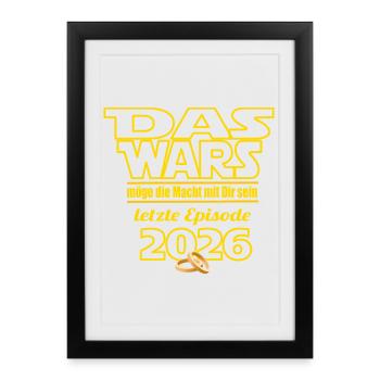  Abschied Jungeselle /  Junggesellin 2026 Das Wars - Gerahmtes Poster (27 × 37 cm) - Schwarz - Vorne
