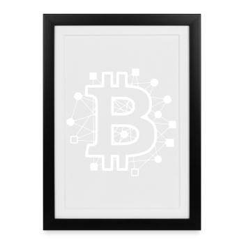 Crypto technologique de circuit de circuit Bitcoin - Affiche encadrée (27 × 37 cm) - noir - Devant