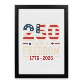 250 Years of USA Freedom Independence Design - Framed poster (27 × 37 cm) - black - Front