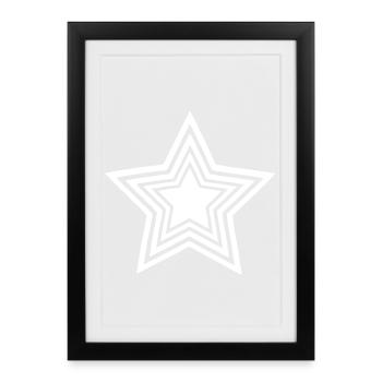 étoile blanche infinie - Affiche encadrée (27 × 37 cm) - noir - Devant