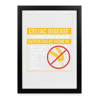 Maladie cœliaque sans gluten - Affiche encadrée (27 × 37 cm) - noir - Devant