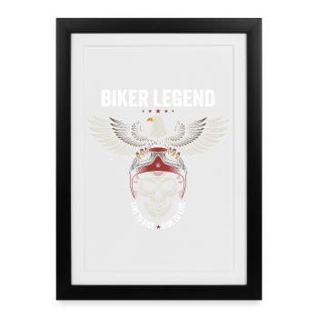Biker Legend - Live to Ride - Ride to Live - Framed poster (27 × 37 cm) - black - Front
