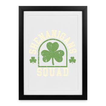 Escadron de Péripéties Trèfle Soirée de la Saint-Patrick - Affiche encadrée (27 × 37 cm) - noir - Devant