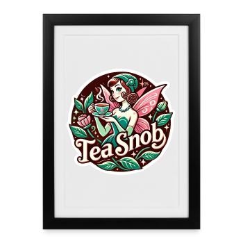 Fête du thé Snob du Thé - Affiche encadrée (27 × 37 cm) - noir - Devant