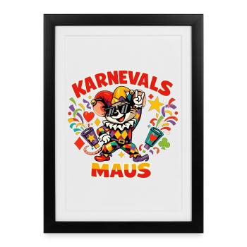 Carnival Mouse Cologne Carnival Funny - Framed poster (27 × 37 cm) - black - Front