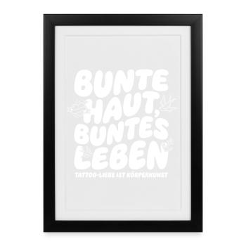 Peau colorée – Tatouage de vie coloré - Affiche encadrée (27 × 37 cm) - noir - Devant