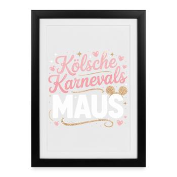 Cologne Carnaval Mouse Cologne Carnaval Cologne Mouse - Affiche encadrée (27 × 37 cm) - noir - Devant