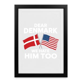 Dear Denmark We Hate Him Too - Framed poster (27 × 37 cm) - black - Front
