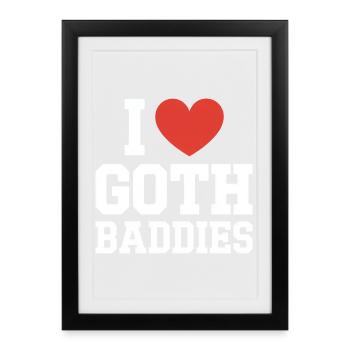 J’adore les méchants gothiques - Affiche encadrée (27 × 37 cm) - noir - Devant