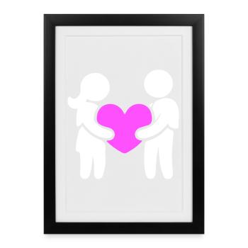 Couple In Love Heart - Framed poster (27 × 37 cm) - black - Front