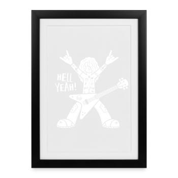 Guitariste de style cartoon - Affiche encadrée (27 × 37 cm) - noir - Devant