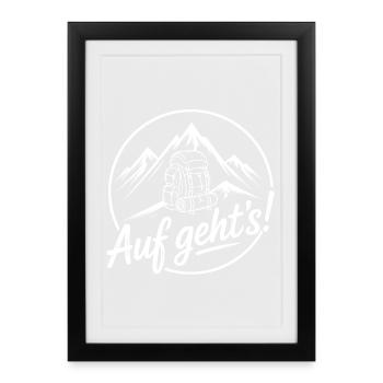 Allons à l’aventure en montagne - Affiche encadrée (27 × 37 cm) - noir - Devant