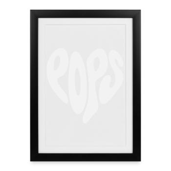 Pops - Petit Cœur (Couleur personnalisée) - Affiche encadrée (27 × 37 cm) - noir - Devant