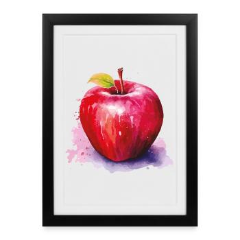 Apple Watercolor Splash - Framed poster (27 × 37 cm) - black - Front