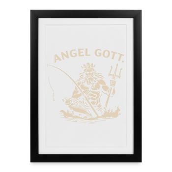 Chemise du mythe du Dieu Pêcheur - Affiche encadrée (27 × 37 cm) - noir - Devant