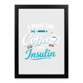 Femmes cadeaux de café pour la sensibilisation au diabète - Affiche encadrée (27 × 37 cm) - noir - Devant