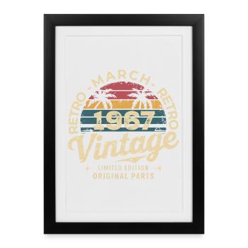 Anniversaire Mars 1967 Édition Limitée Retro March - Affiche encadrée (27 × 37 cm) - noir - Devant