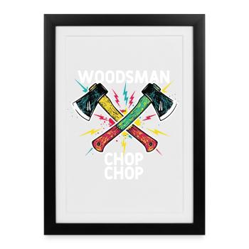 Woodsman Chop Chop Camping Axes - Framed poster (27 × 37 cm) - black - Front