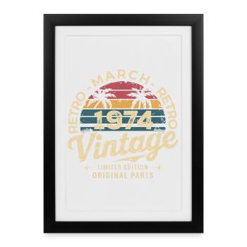 Born in March 1974 edition 1974 Vintage March 1974 - Framed poster (27 × 37 cm) - black - Front
