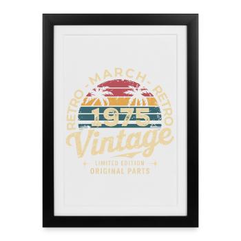 Born in March 1975 edition 1975 Vintage March 1975 - Framed poster (27 × 37 cm) - black - Front