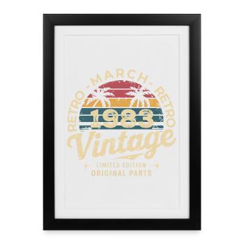 Born in March 1983 edition 1983 Vintage March 1983 - Framed poster (27 × 37 cm) - black - Front