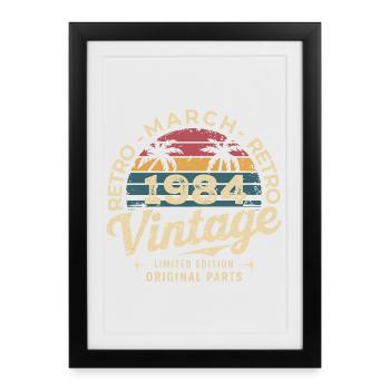 Born in March 1984 edition 1984 Vintage March 1984 - Framed poster (27 × 37 cm) - black - Front