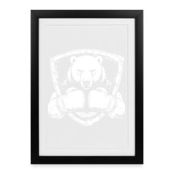 Boxe Ours Polaire Ours Polaires MMA - Affiche encadrée (27 × 37 cm) - noir - Devant