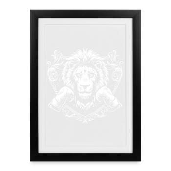 Lion Boxing MMA - Framed poster (27 × 37 cm) - black - Front
