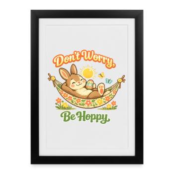 Dire le lapin de Pâques drôle - Affiche encadrée (27 × 37 cm) - noir - Devant