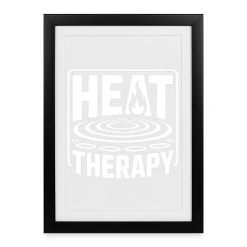 Thérapie par la chaleur au sauna, transpiration bien-être - Affiche encadrée (27 × 37 cm) - noir - Devant