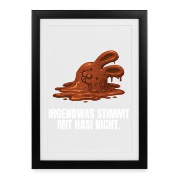 Something's wrong with bunny Easter - Framed poster (27 × 37 cm) - black - Front