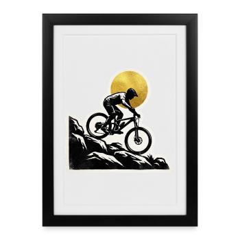 Gravure sur bois du jardin de rochers pour VTTT - Affiche encadrée (27 × 37 cm) - noir - Devant